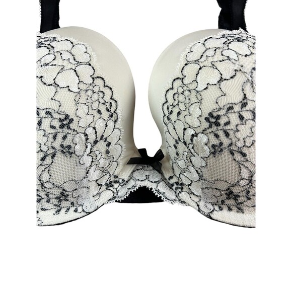 Victoria's Secret Dream Angels Perfect Coverage Bra 32DD White w Black Lace - Picture 3 of 10